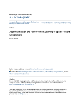 Applying Imitation and Reinforcement Learning to Sparse Reward Environments