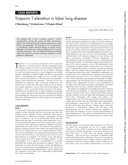 Troponin T Elevation in Lobar Lung Disease I Weinberg, T Cukierman, T Chajek-Shaul