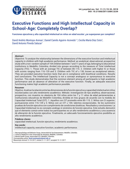 Executive Functions and High Intellectual Capacity in School-Age: Completely Overlap?