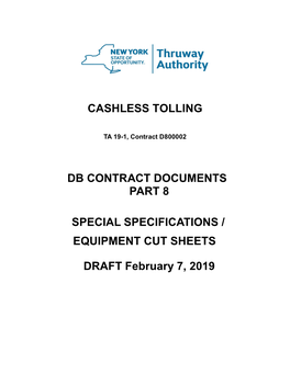 Cashless Tolling Db Contract Documents Part 8 Special