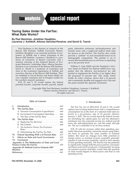 Taxing Sales Under the Fairtax: What Rate Works? by Paul Bachman, Jonathan Haughton, Laurence J