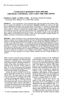 Araneae, Ctenidae), and a Key for the Genus