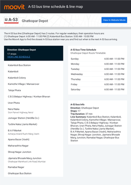 A-53 Bus Time Schedule & Line Route