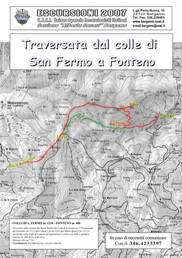 Traversata Dal Colle Di San Fermo a Fonteno