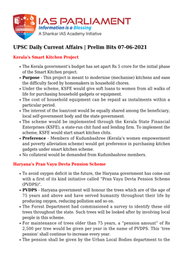 UPSC Daily Current Affairs | Prelim Bits 07-06-2021