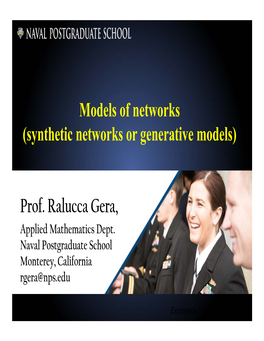 Synthetic Networks Or Generative Models)
