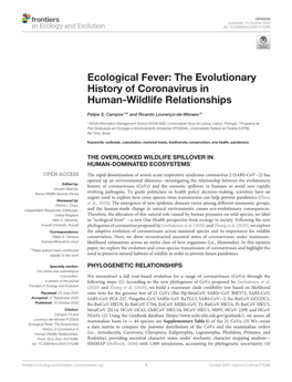 Ecological Fever: the Evolutionary History of Coronavirus in Human-Wildlife Relationships