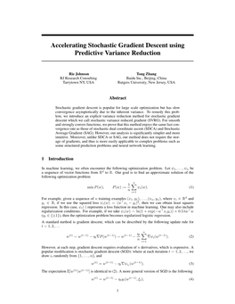 Accelerating Stochastic Gradient Descent Using Predictive Variance Reduction