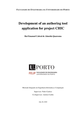 Development of an Authoring Tool Application for Project CHIC