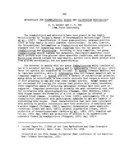 Methodology for Staphylococcus Areus and Clostridium Perfringens