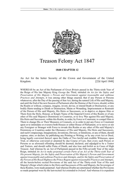 Treason Felony Act 1848