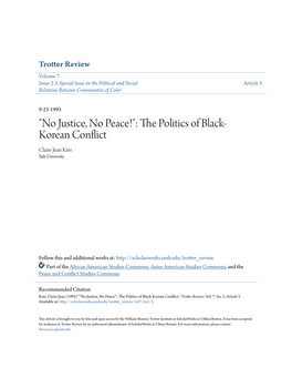 The Politics of Black-Korean Conflict