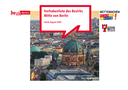 Vorhabenliste Des Bezirks Mitte Von Berlin