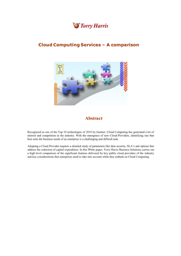 Cloud Computing Services – a Comparison