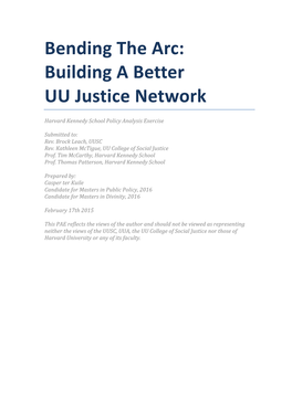 Bending the Arc: Building a Better UU Justice Network