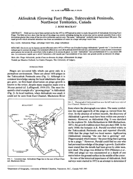 Aklisuktuk (Growing Fast) Pingo, Tuktoyaktuk Peninsula, Northwest Territories, Canada J