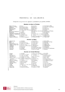 Provincia I)E Salamanc A