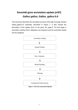 Ensembl Gene Annotation Update (E!87) Gallus Gallus, Gallus Gallus-5.0