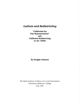 Latinos and Redistricting