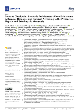 Immune Checkpoint Blockade for Metastatic Uveal Melanoma: Patterns of Response and Survival According to the Presence of Hepatic and Extrahepatic Metastasis