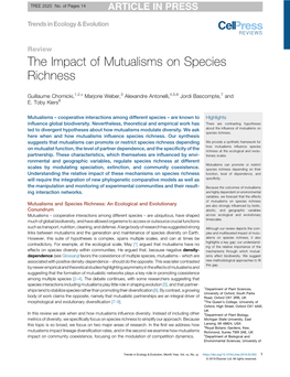 The Impact of Mutualisms on Species Richness