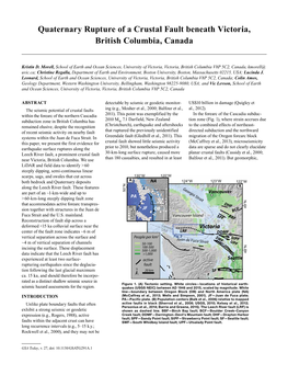 Quaternary Rupture of a Crustal Fault Beneath Victoria, British Columbia, Canada