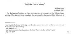 The False God of Money”