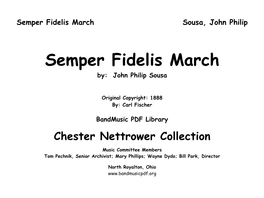 Semper Fidelis March Sousa, John Philip