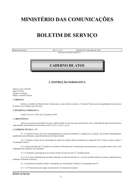 Ministério Das Comunicações Boletim De Serviço