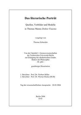 Das Literarische Porträt