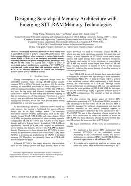 Designing Scratchpad Memory Architecture with Emerging STT-RAM Memory Technologies