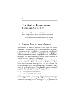 The Study of Language and Language Acquisition
