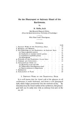 On the Pharyngeal Or Salivary Gland of the Earthworm