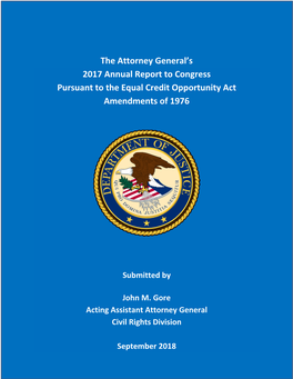 The Attorney General's 2017 Annual Report to Congress Pursuant to The