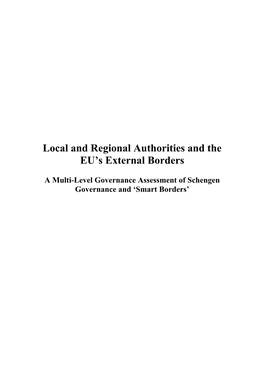 Local and Regional Authorities and the EU's External Borders