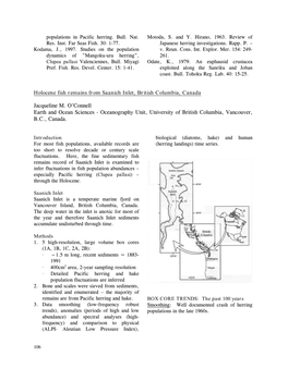 Holocene Fish Remains from Saanich Inlet, British Columbia, Canada Holocene Fish Remains from Saanich Inlet, British Columbia, Canada