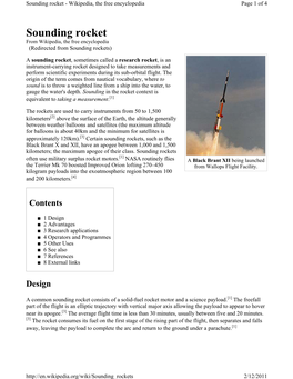 Sounding Rocket - Wikipedia, the Free Encyclopedia Page 1 of 4