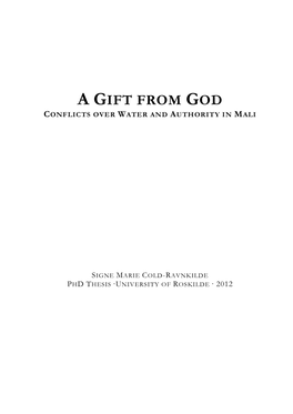 A Gift from God Conflicts Over Water and Authority in Mali