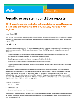 Panel Assessment Report (2018) for the Adelaide