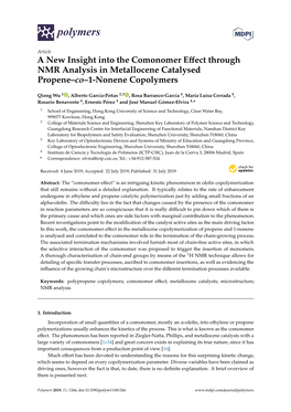 A New Insight Into the Comonomer Effect Through NMR Analysis In