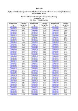 Replies to Initial Written Questions Raised by Finance Committee Members in Examining the Estimates of Expenditure 2013-14