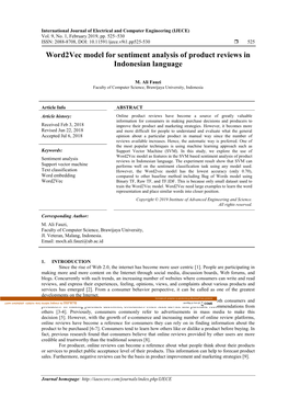 Word2vec Model for Sentiment Analysis of Product Reviews in Indonesian Language