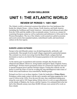 Unit 1: the Atlantic World