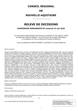 Releve De Decisions