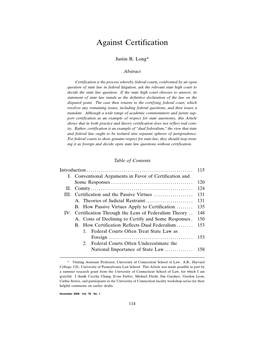 Against Certification