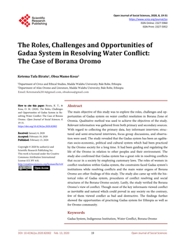 The Case of Borana Oromo