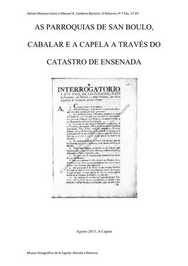 As Parroquias De San Boulo, Cabalar E a Capela a Través