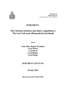 V the Lord Advocate (Respondent) (Scotland)