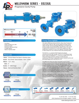 Millennium E022G1L Series Progressive Cavity Sludge Pump