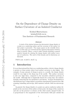 On the Dependence of Charge Density on Surface Curvature of an Isolated Conductor